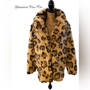 Glamorous Leopard Faux Fur Coat